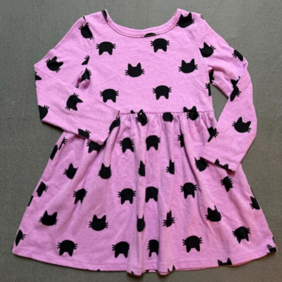 Cat & Jack Toddler Girl's Long Sleeve Cat Printed Dress - 4T - Picture 1 of 2